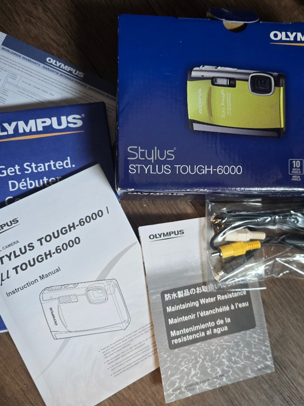 Olympus Stylus Tough 6000 Box Manuals Cable Kit Only NO CAMERA Replacement Packa